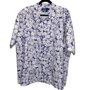 Polo Ralph Lauren Camp Shirt Mens XL Linen Cotton Caldwell Loop Collar Vtg 90s